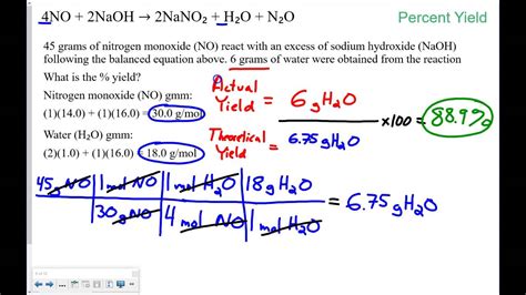 Percent Yield Problems Answers PDF