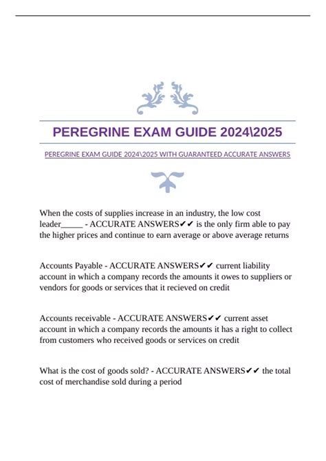 Peregrine Exam Answers Ebook PDF