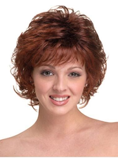 Perfect Auburn Curly Chin Length Wigs