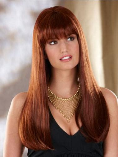 Perfect Auburn Lace Front Long Celebrity Wigs