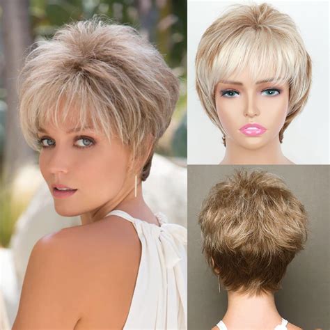 Perfect Blonde Short Straight Layered Popular Wigs