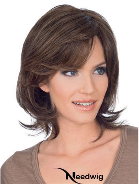 Perfect Chin Length Wavy Brown Layered Popular Wigs