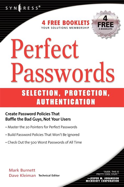 Perfect Passwords Selection Protection Authentication PDF