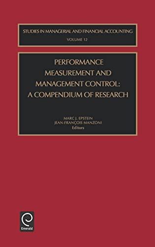 Performance Measurement and Management Control A Compendium of Research Epub