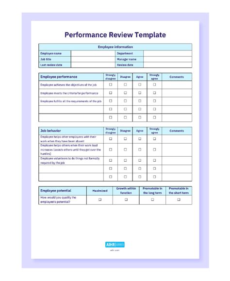 Performance Reviews Template