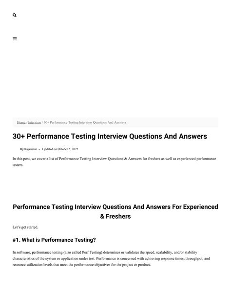 Performance Testing Interview Questions And Answers Pdf Epub