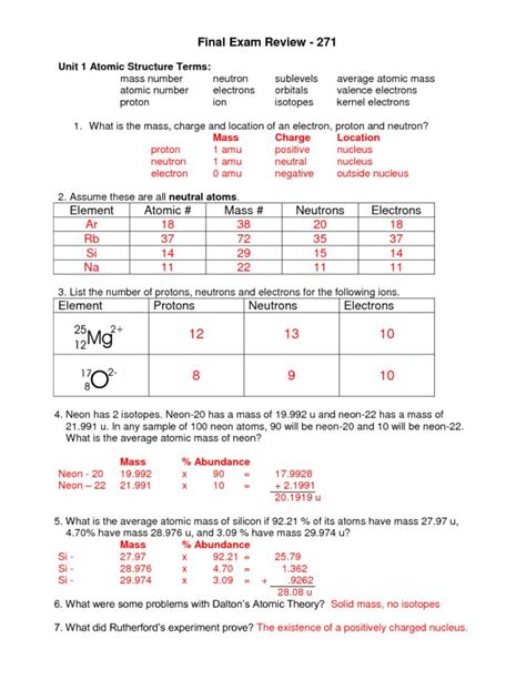 Periodic Table Answers Section 3 Doc