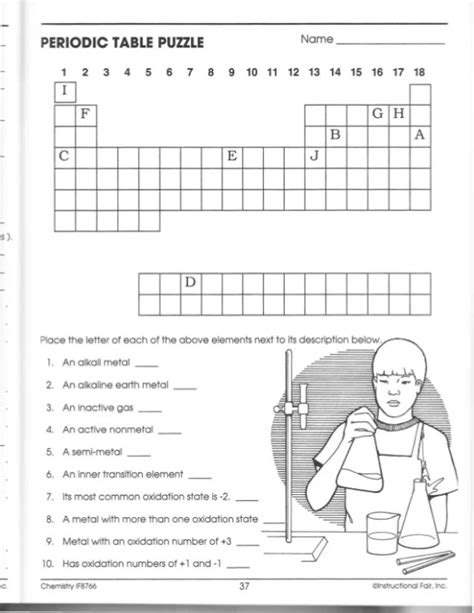 Periodic Table Puzzle Answers Worksheet PDF