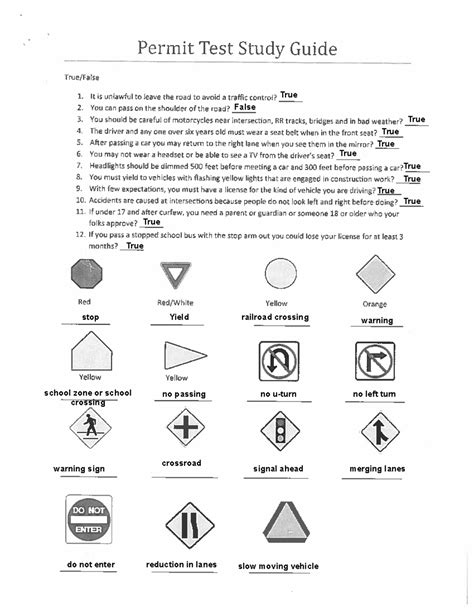 Permit Test Study Guide With Answers Epub