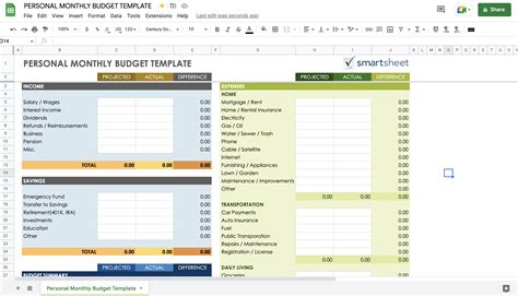 Personal Finance Google Sheets Template