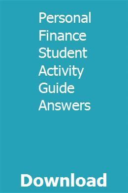 Personal Finance Student Activity Guide Answers Reader