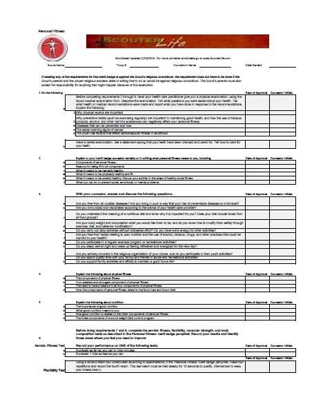 Personal Fitness Worksheet Answers Kindle Editon