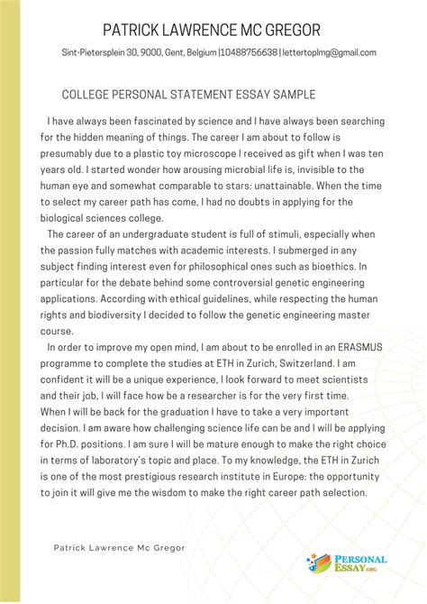 Personal Statement Essays: A Guide to Self-Discovery and Success