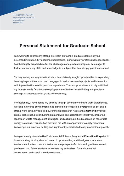 Personal Statement for Graduate School Examples: A Comprehensive Guide