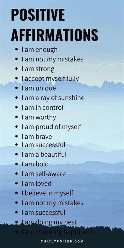 Personal affirmations: