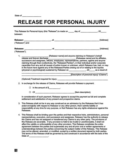 Personal-injury-liability-release-form-template Ebook PDF