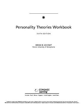 Personality Theories Workbook Answers Reader