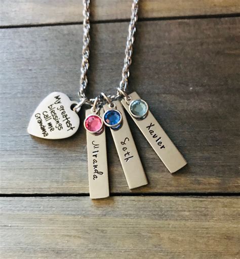 Personalized Necklace with Engraved Birthstone: