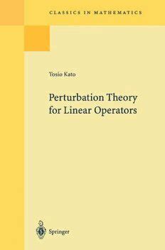 Perturbation Theory for Linear Operators 2nd Edition Doc