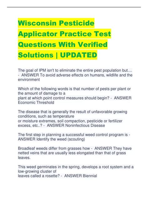 Pesticide Applicator License Practice Test Ebook PDF