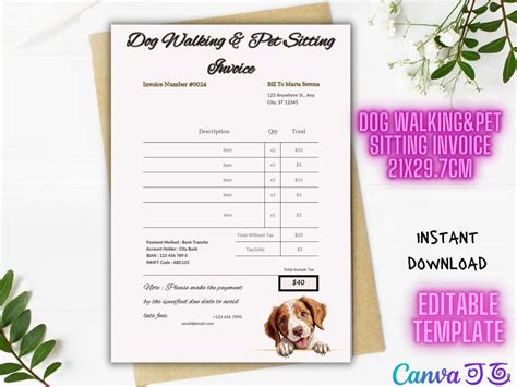 Pet Sitting Invoice Template