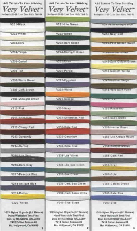 Petite Very Velvet Color Chart