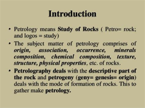 Petrology and Origin: Unveiling the Rock's Composition