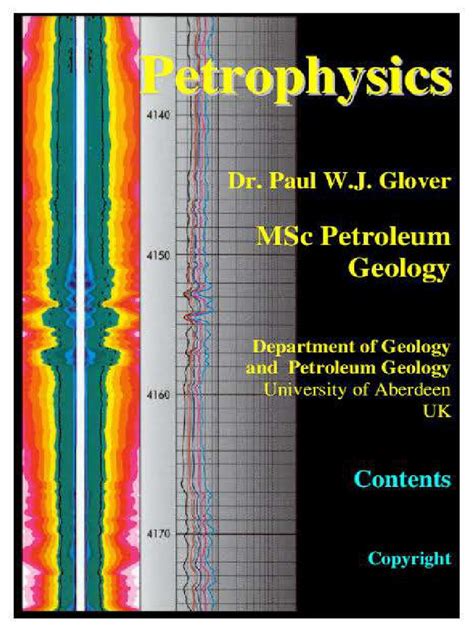 Petrophysics Msc Course Notes Paul Glover PDF Book Epub