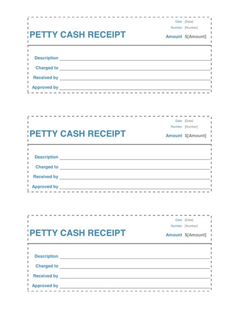 Petty Cash Receipt Template