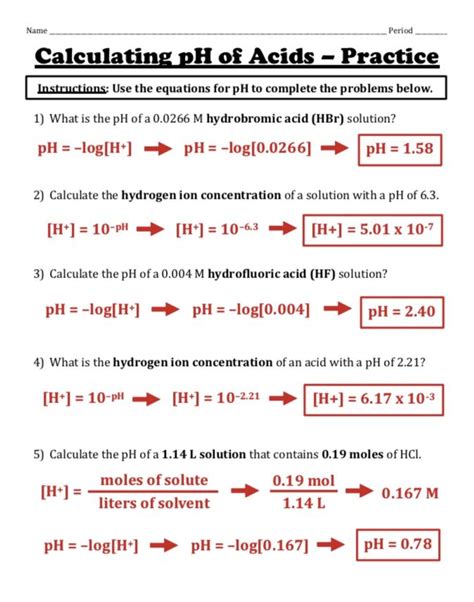 Ph Calculations Answer Key Kindle Editon