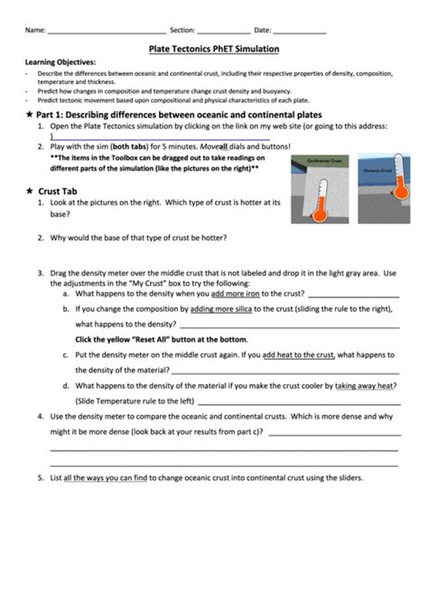 Phet Plate Tectonics Simulation Answer Key PDF