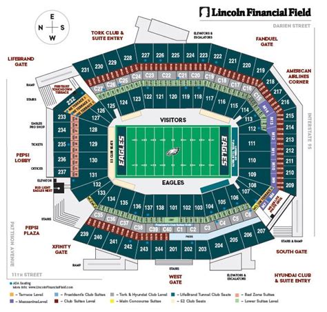 Philadelphia Eagles Lincoln Financial Field Seating Chart