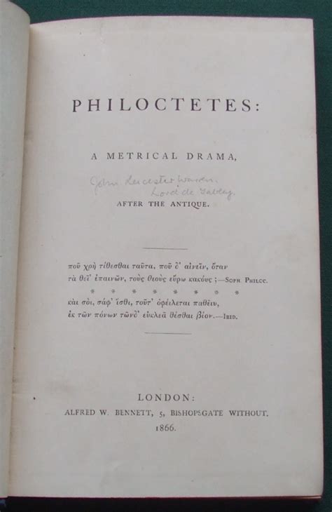 Philoctetes A Metrical Drama. [By J.B.L. Warren]. by J.L. Warren... Doc