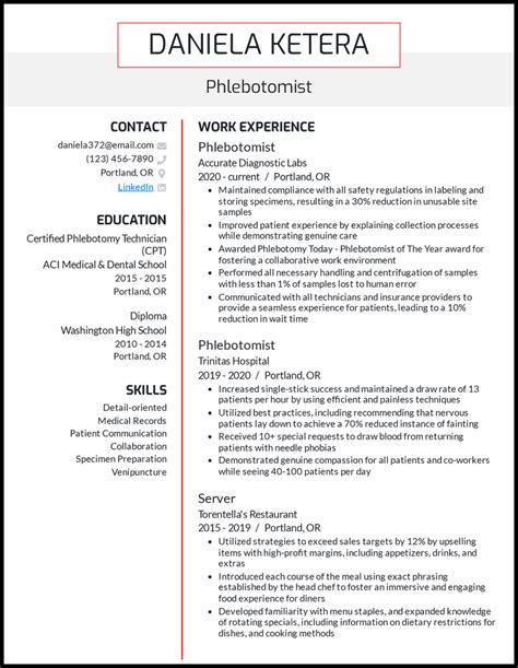 Phlebotomy Resume Templates