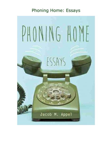 Phoning Home Essays Doc