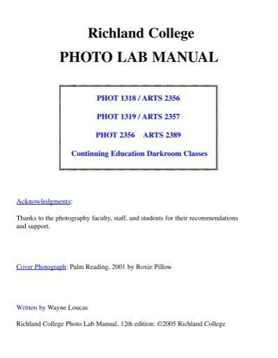 Photo Lab Manual - Richland College Of The Dallas  - Digital Photography Software Download Ebook Epub