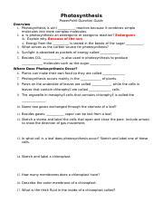 Photosynthesis Powerpoint Question Guide Answers Ebook Doc