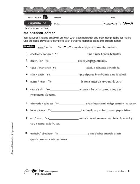 Phschool Realidades 5b Repaso Answers Doc