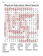 Physical Education 11 Word Search Answers Doc