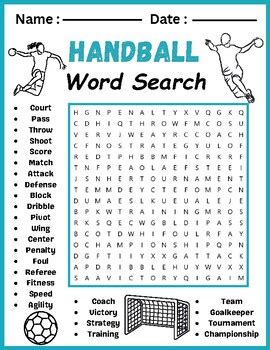 Physical Education 20 Word Search Handball Answers PDF