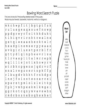 Physical Education 5 Word Search Answers Bowling PDF