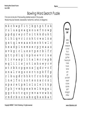 Physical Education 5 Word Search Answers Bowling PDF