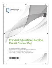 Physical Education Learning Packet 15 Answers Reader