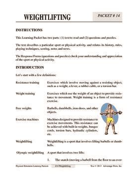 Physical Education Learning Packet Answers Doc
