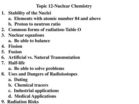 Physical Nuclear Chemistry Topic 12 Answers PDF