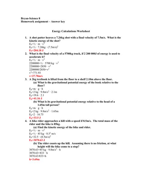 Physical Science 233 Power Answer Key Doc