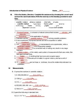 Physical Science Answer Key With Questions PDF