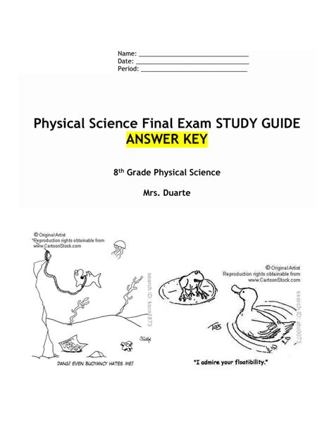 Physical Science Final Exam Answer Key PDF