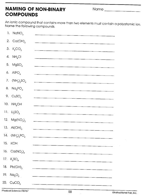 Physical Science If8767 Answers Binary Compounds Reader