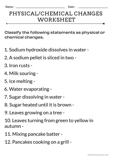 Physical and Chemical Changes Worksheet: An Ultimate Guide to 10,000+ Concepts